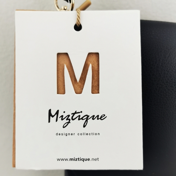 NWT Miztique Crossbody Bag designer collection black and gold multi compartment - Picture 2 of 13